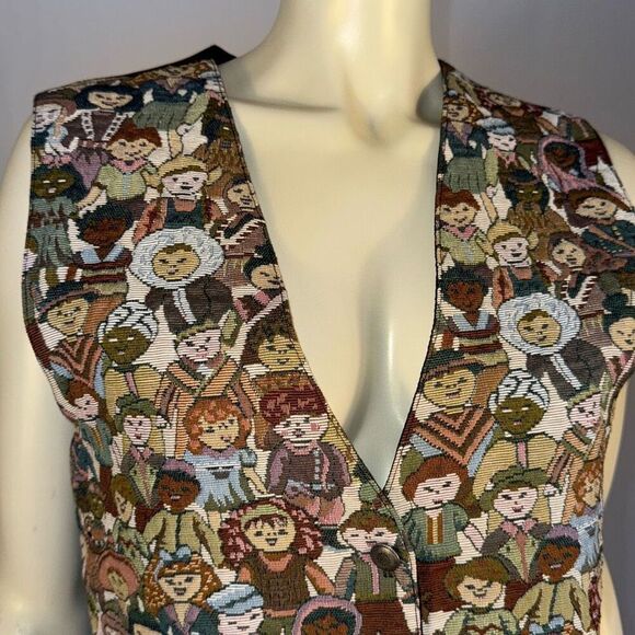Vintage CLIO International Children Tapestry Vest Womens Size Large - Picture 4 of 13